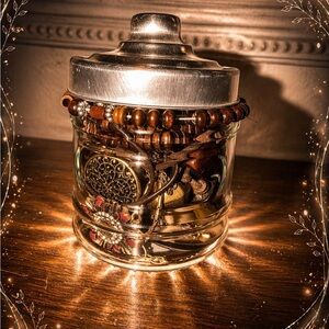 “Act Natural” Mystery Jewelry Jar with Natural Brown and Brass Tone Jewelry